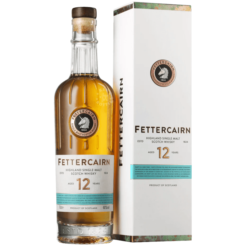 Fettercairn 12 year old single malt scotch whisky bottle with box Highland Scotland 700ml
