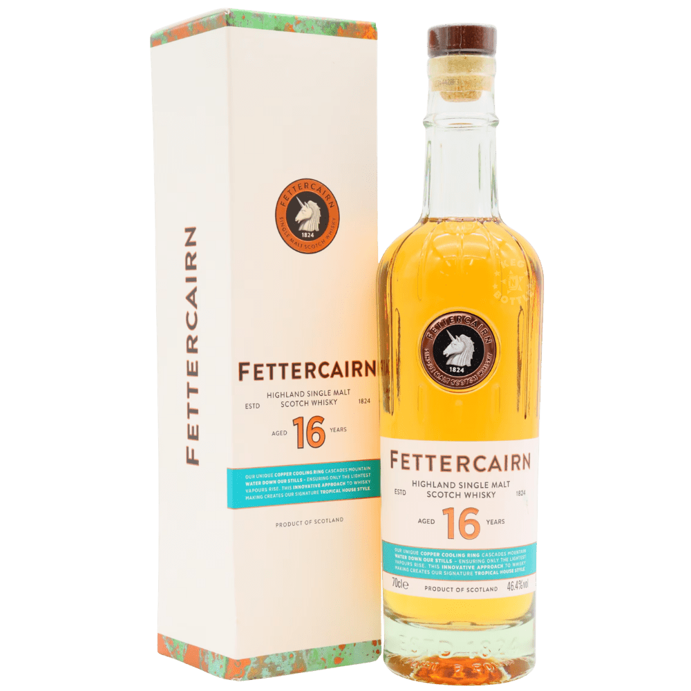 Fettercairn 16 year old single malt scotch whisky bottle with box Highland Scotland 700ml