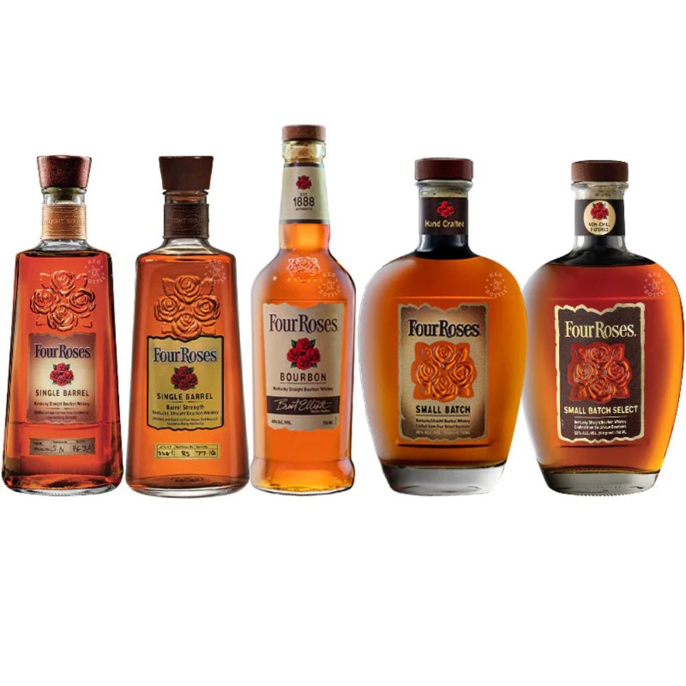 Four Roses bourbon bundle with five assorted bottles