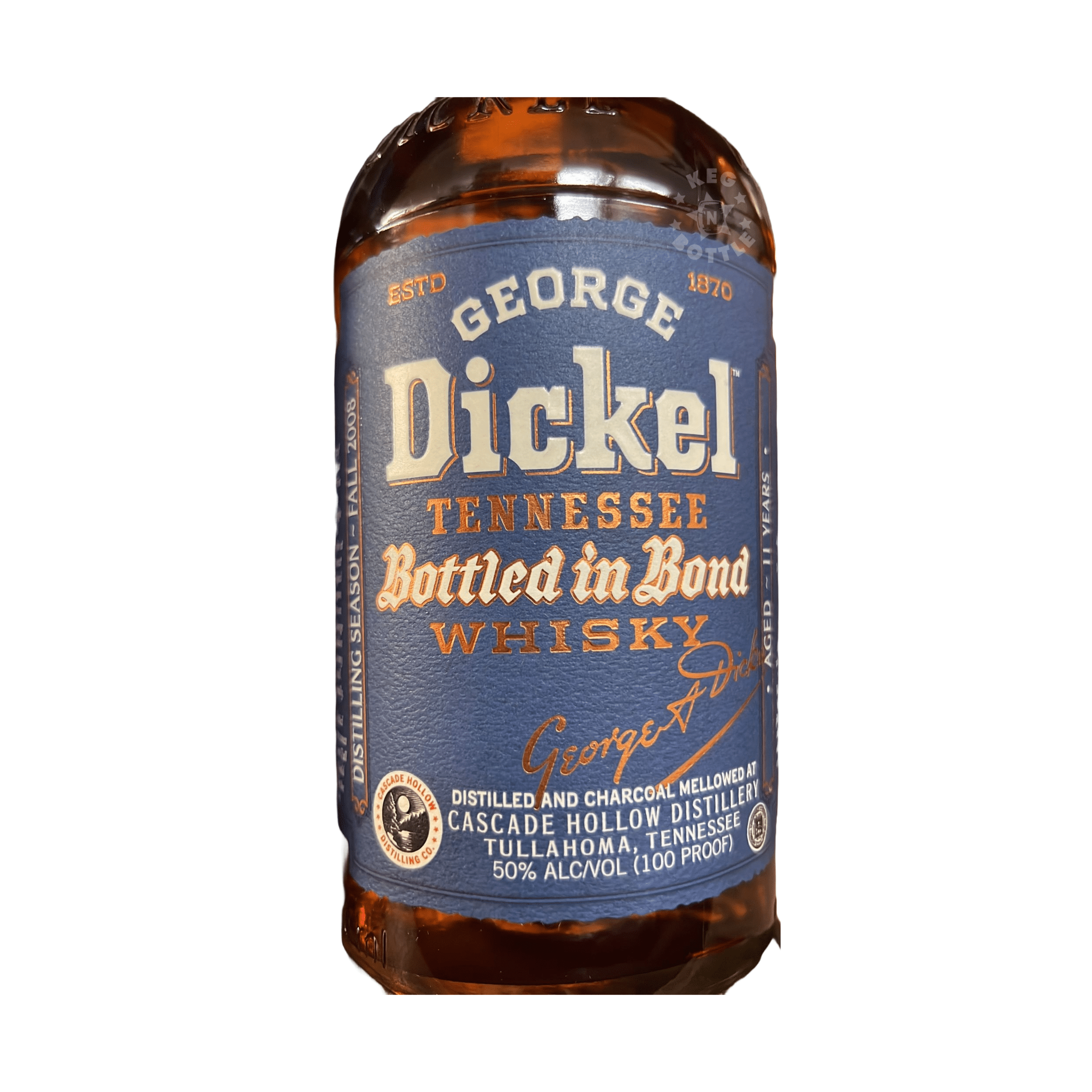 George Dickel 11 Year Bottled in Bond Fall 2008 Tennessee Whisky (750 ml) - Keg N Bottle