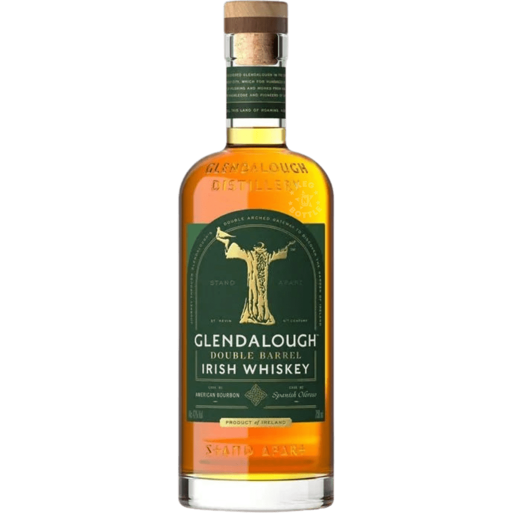 Glendalough Double Barrel Irish Whiskey 750mL bottle matured in American bourbon barrels and finished in Spanish Oloroso sherry casks.