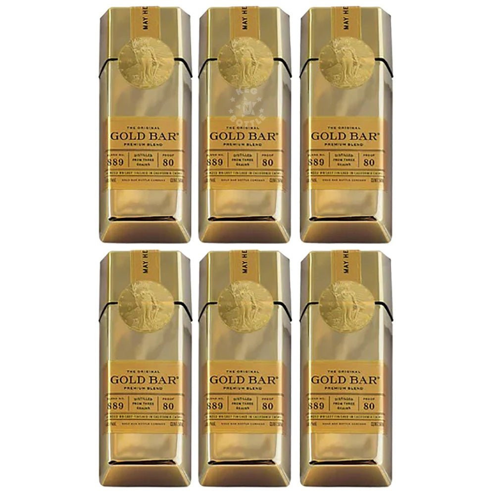 Gold Bar Premium Blended Whiskey – Pack of 6 (50 ml each) | Keg N Bottle