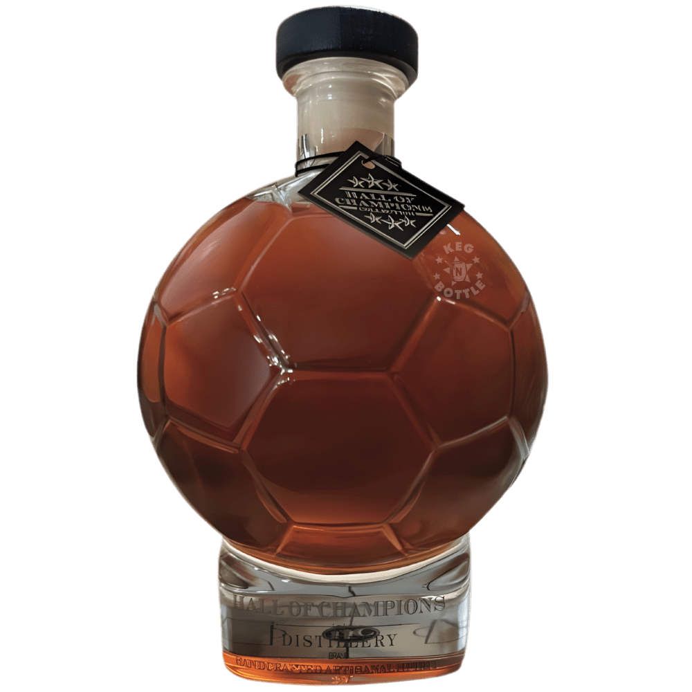Hall Of Champions 5 Year Aged Rum soccer ball decanter bottle