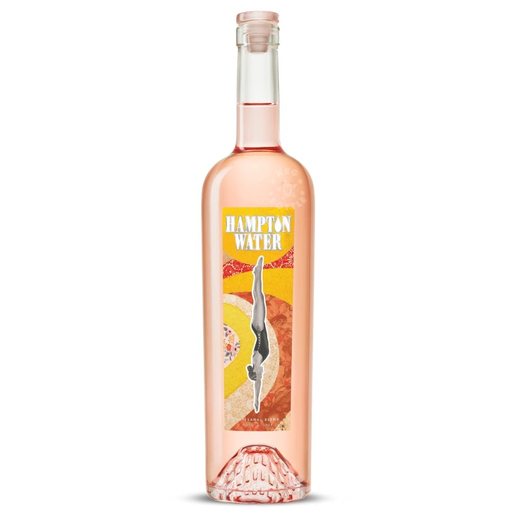 Hampton Water Artist Series Rosé bottle with Cey Adams' label