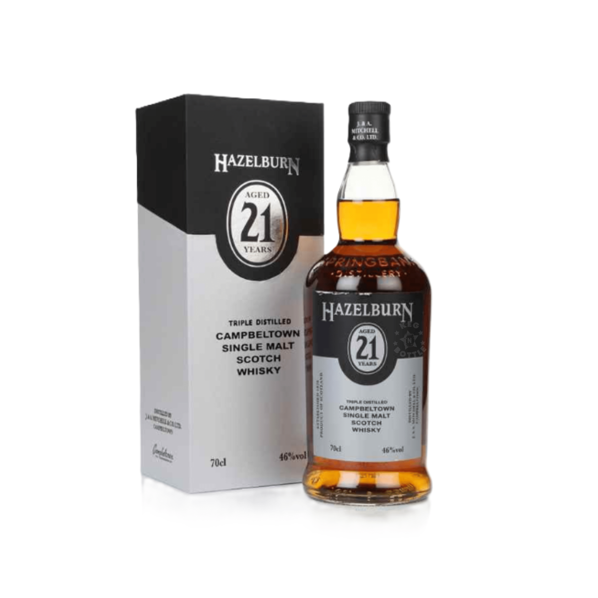 Hazelburn 21 Year Triple Distilled Campbeltown Single Malt Scotch Whiskey (700 mL) | Keg N Bottle