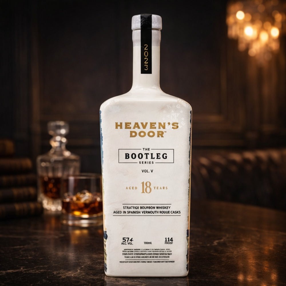 Heaven’s Door The Bootleg Series Vol. V 18 Year Straight Bourbon Whiskey 700 ml in leather book-style case with Bob Dylan signature. 2