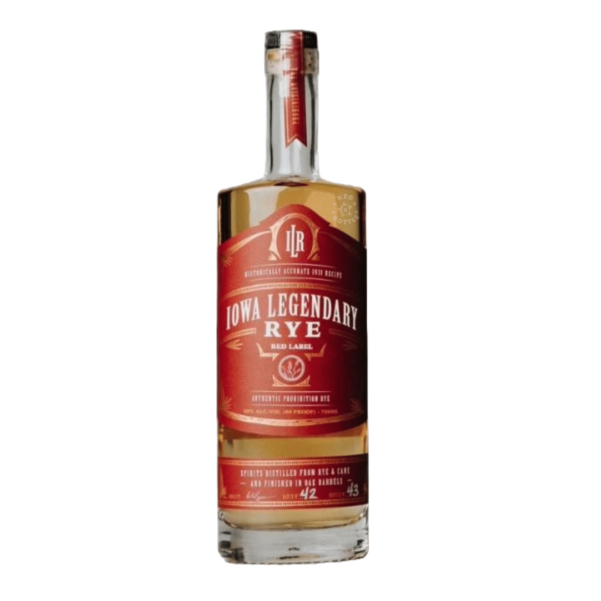 Iowa Legendary Rye Red Label Whiskey (750 ml) - Keg N Bottle