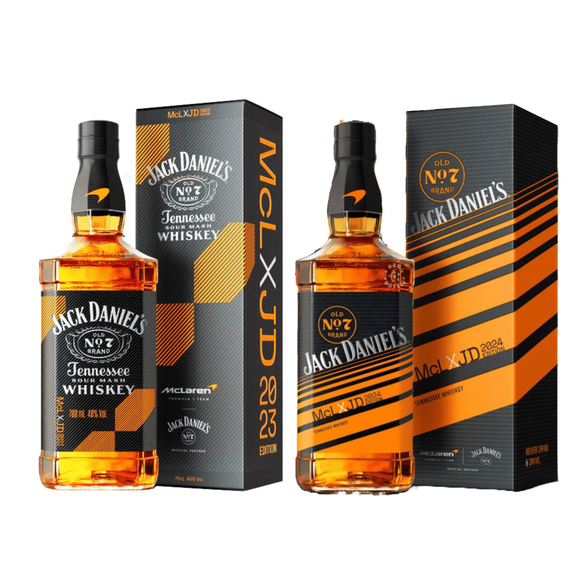 Jack Daniels X Mclaren 2023 & 2024 Whiskey Combo Pack (2 x 1L) | Keg N Bottle