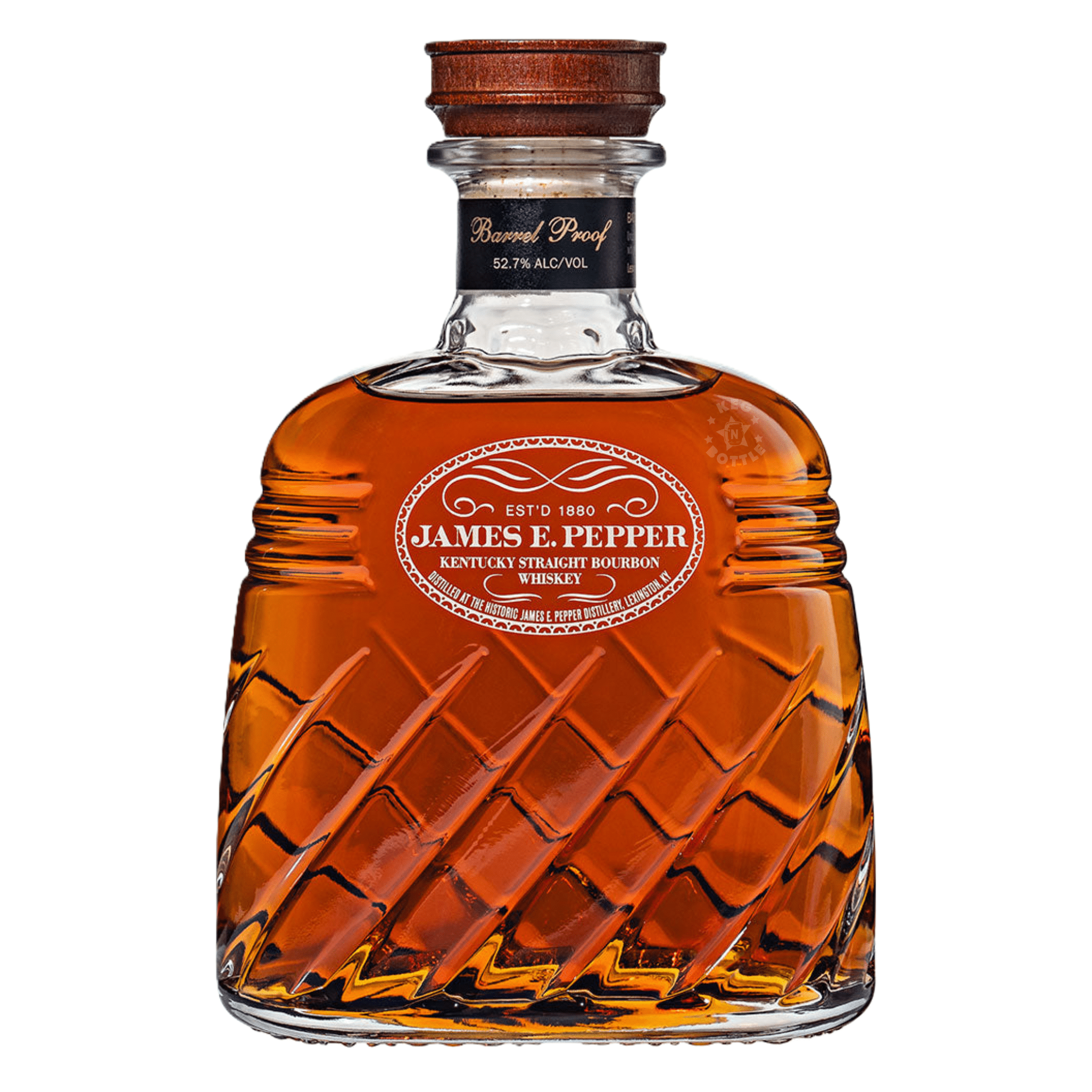 James E. Pepper Barrel Proof Decanter Bourbon Whiskey (750 mL) - Keg N Bottle