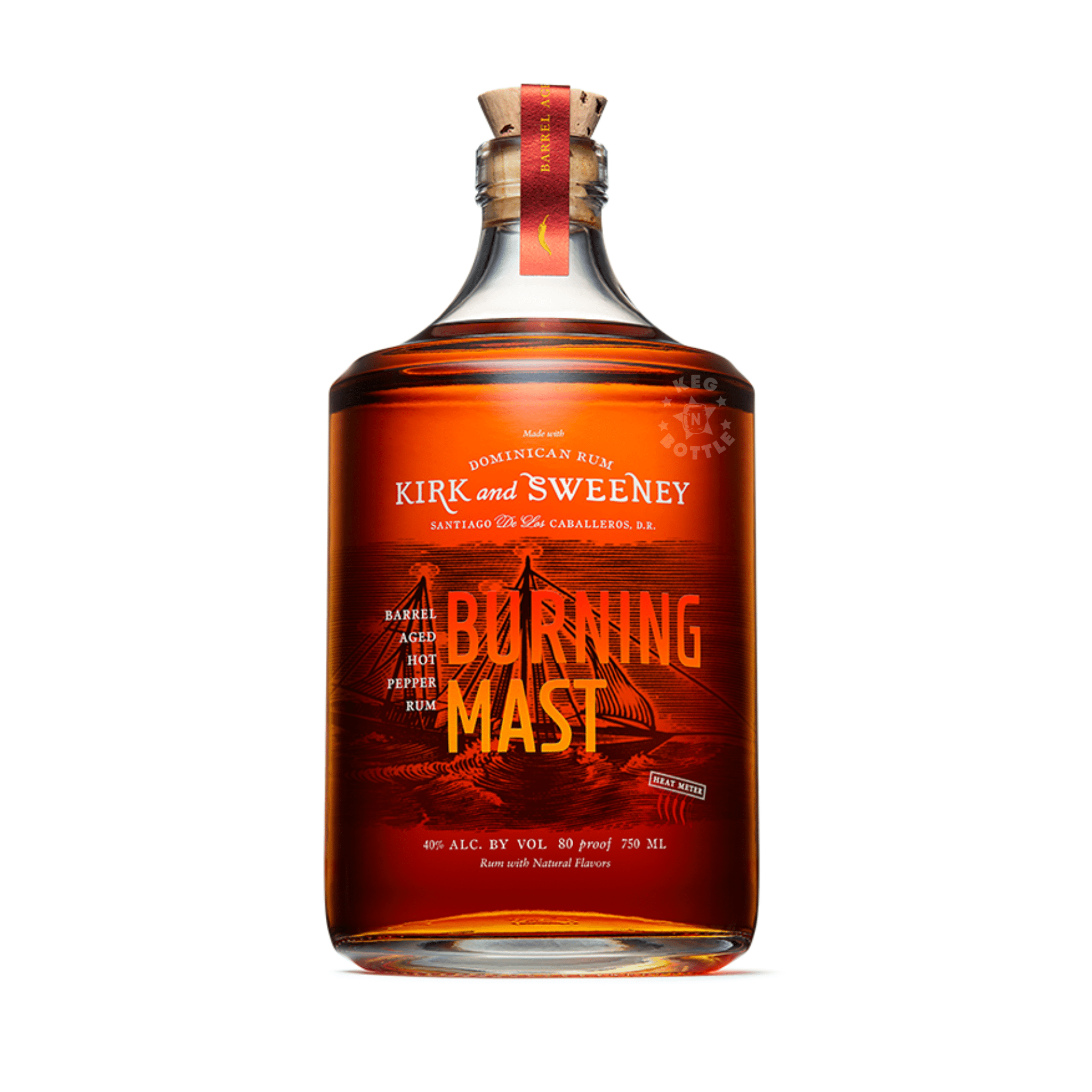 Kirk and Sweeney Burning Mast Hot Pepper Rum (750 ml) - Keg N Bottle
