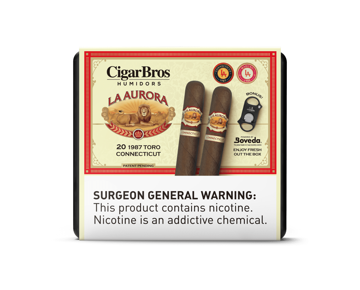 La Aurora Premium Cigars Set + Personal Humidor by CigarBros | Keg N Bottle