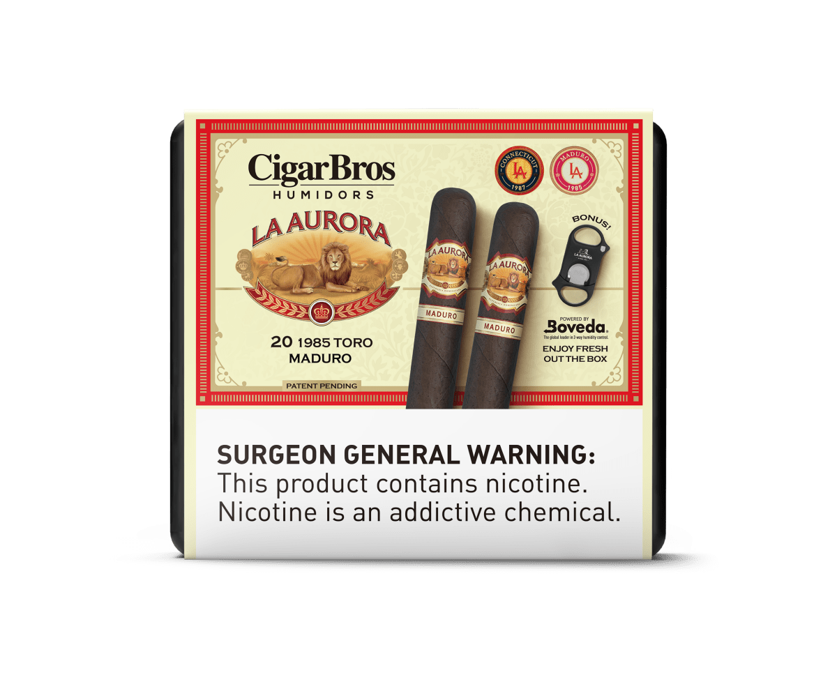 La Aurora Premium Cigars Set + Personal Humidor by CigarBros | Keg N Bottle