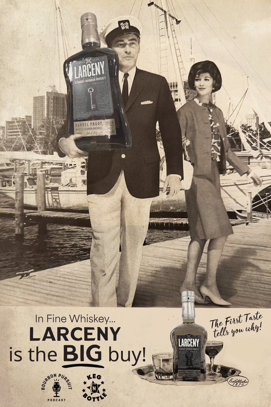 Larceny Private Barrel Proof Bourbon (Barrel 7757866 - The Big Buy) - Bourbon Pursuit & Keg N Bottle Private Barrel Pick 750 ml | Keg N Bottle