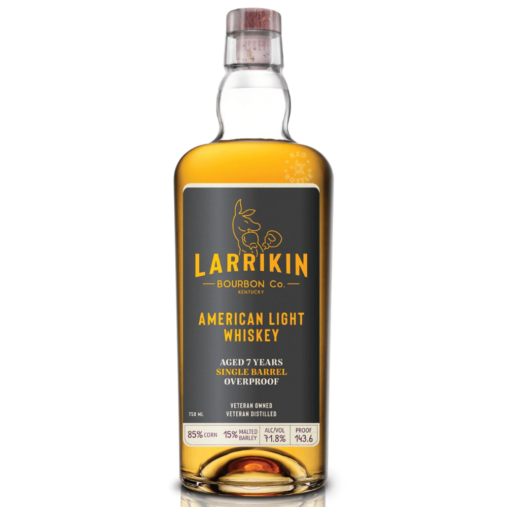 Larrikin Hazmat 6 Year Old American Light Whiskey 750mL bottle featuring a black and gold label and distinctive high-proof American whiskey expression.