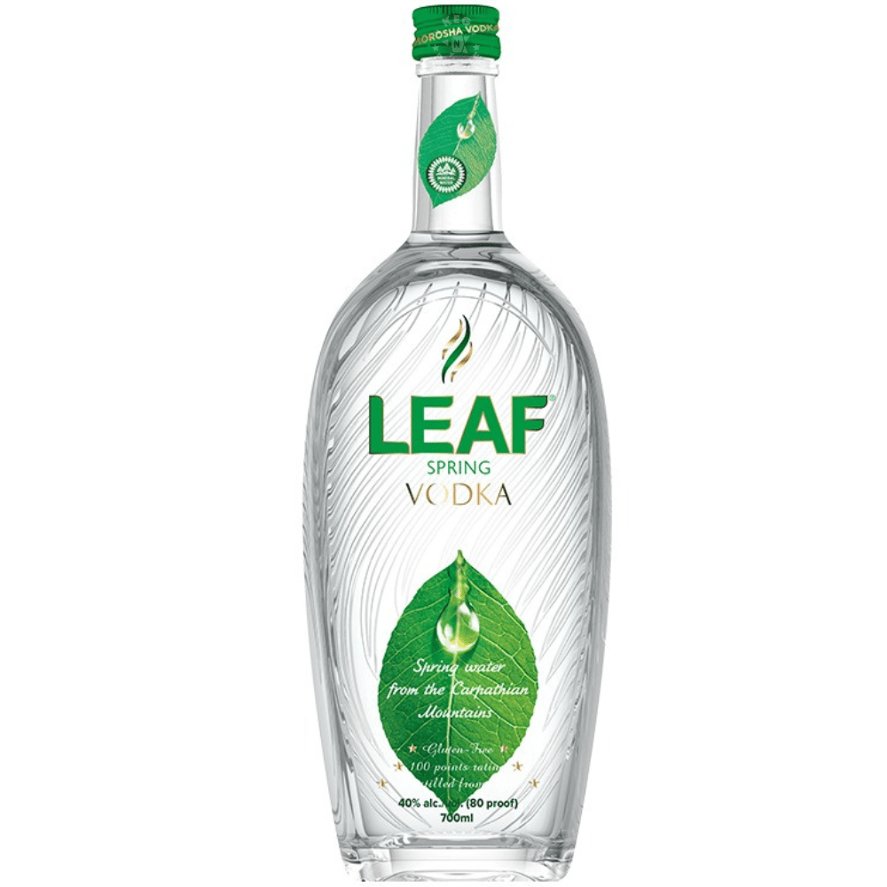 Leaf Spring Premium Vodka 700mL bottle imported from Europe and bottled at 40% ABV.