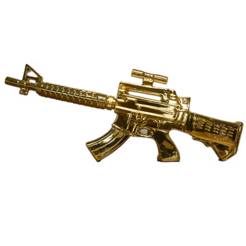 Lock & Load Carbine Gun Collector's Edition Bourbon Whiskey 1.75L in a distinctive carbine-shaped collectible bottle with presentation box.