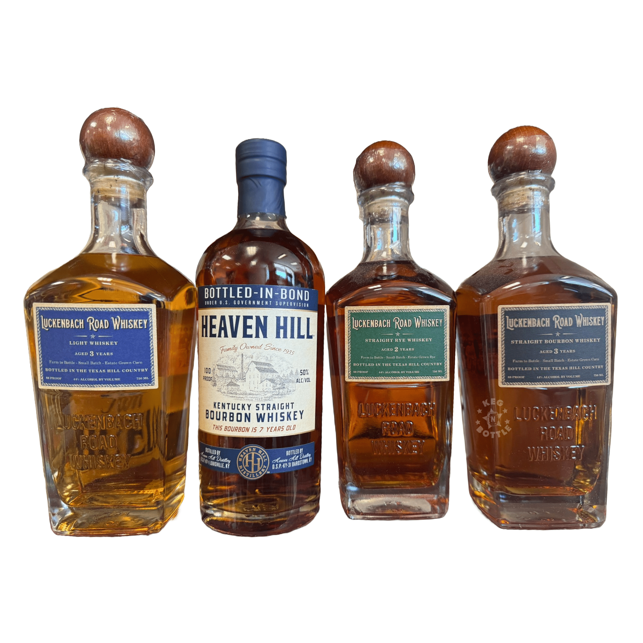 Luckenbach Road x Heaven Hill Whiskey Combo Pack (4 x 750 ml) - Keg N Bottle