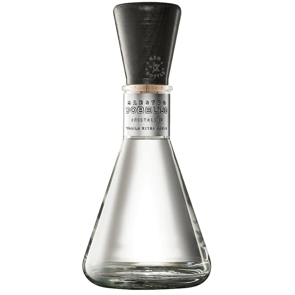 Maestro Dobel Cristalino Extra Añejo Tequila 750mL in its signature decanter-style bottle crafted from 100% Blue Weber Agave.