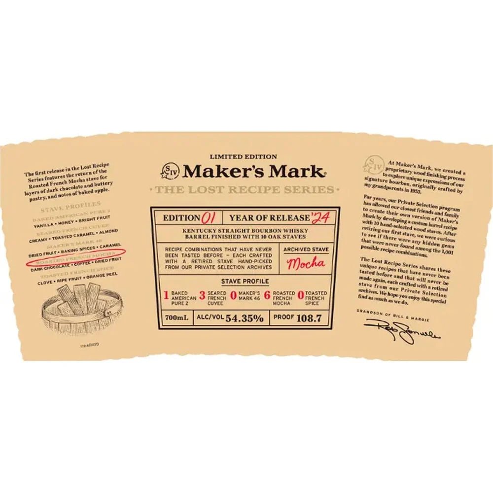 Maker's Mark 2024 The Lost Recipe Series Edition #01 Bourbon Whisky (700mL) | Keg N Bottle