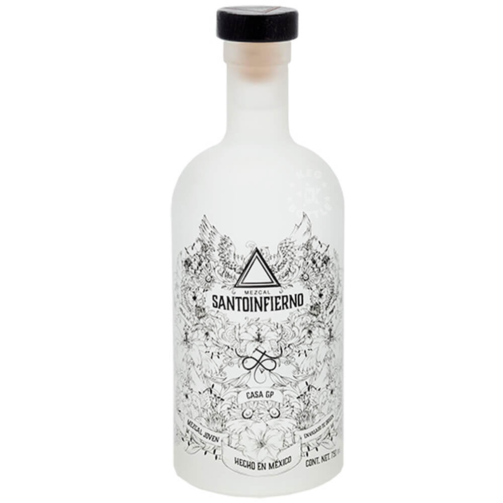 Mezcal Santoinfierno Joven Casa GP frosted bottle 750 ml