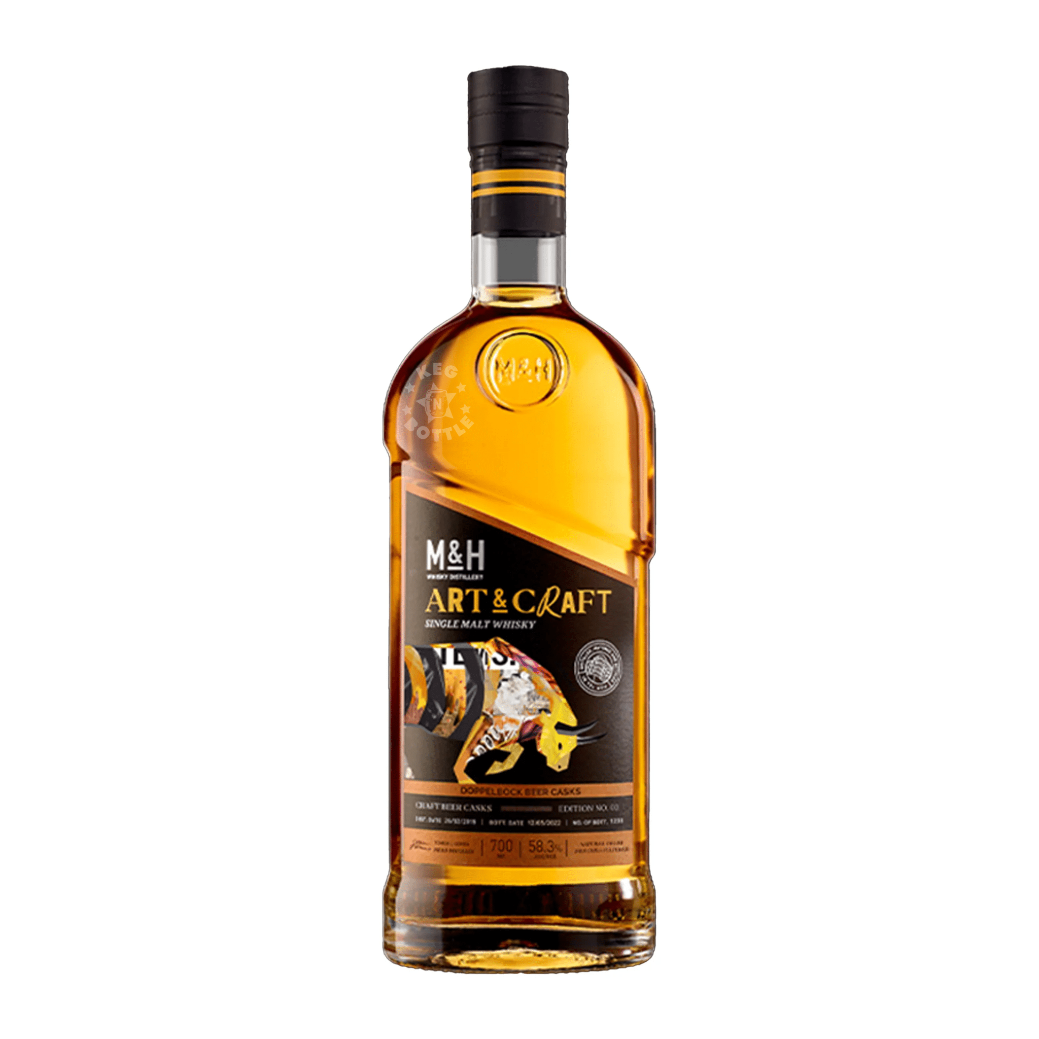 M&H Art & Craft Doppelbock Beer Casks Single Malt Whisky (750 ml) - Keg N Bottle