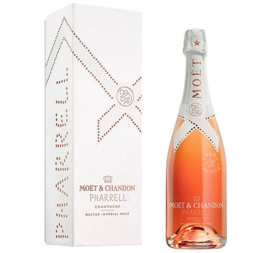 Moët & Chandon Nectar Impérial Rosé Pharrell Edition bottle and box.