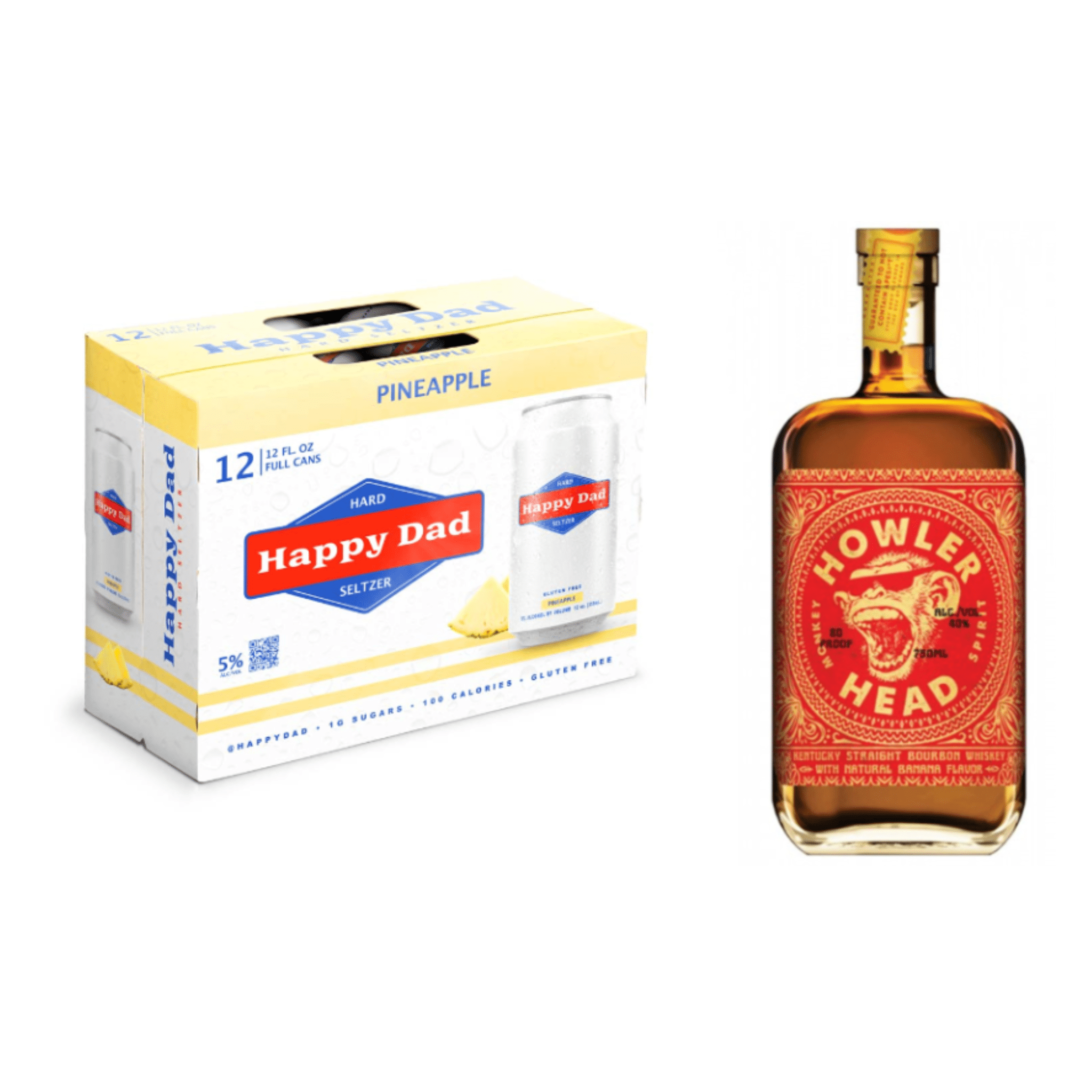 "Monkey Bomb" Happy Dad Pineapple X Howler Head Combo Pack (750mL x 12pk) | Keg N Bottle
