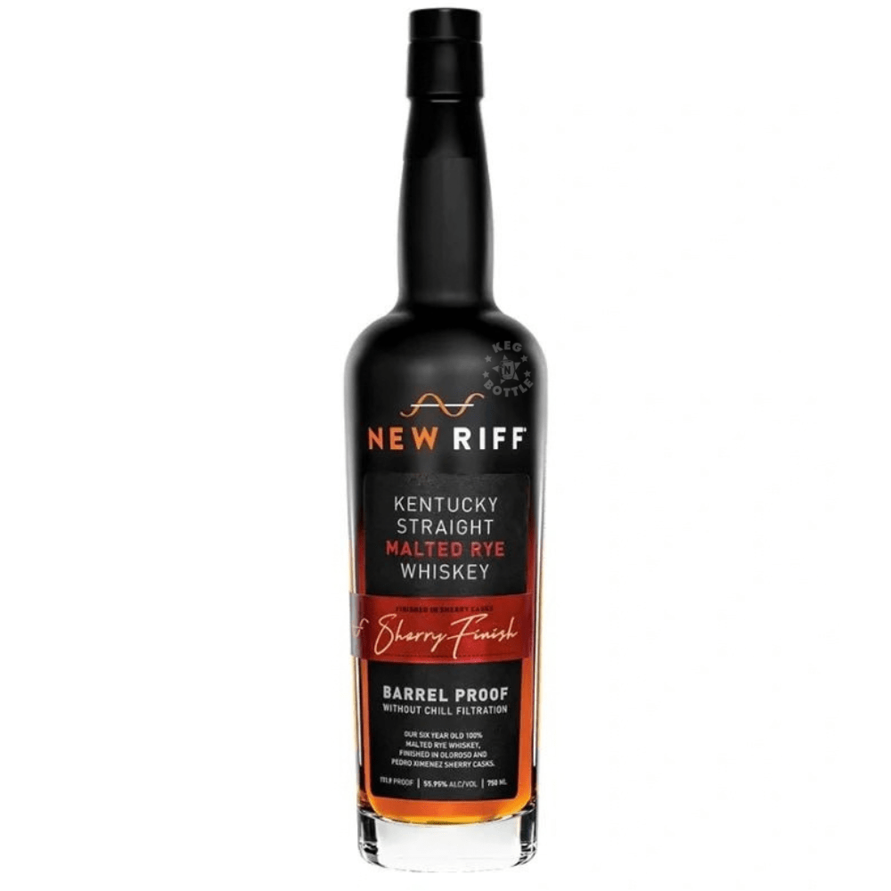 New Riff Sherry Finished Kentucky Straight Malted Rye Whiskey 750mL barrel proof bottle.