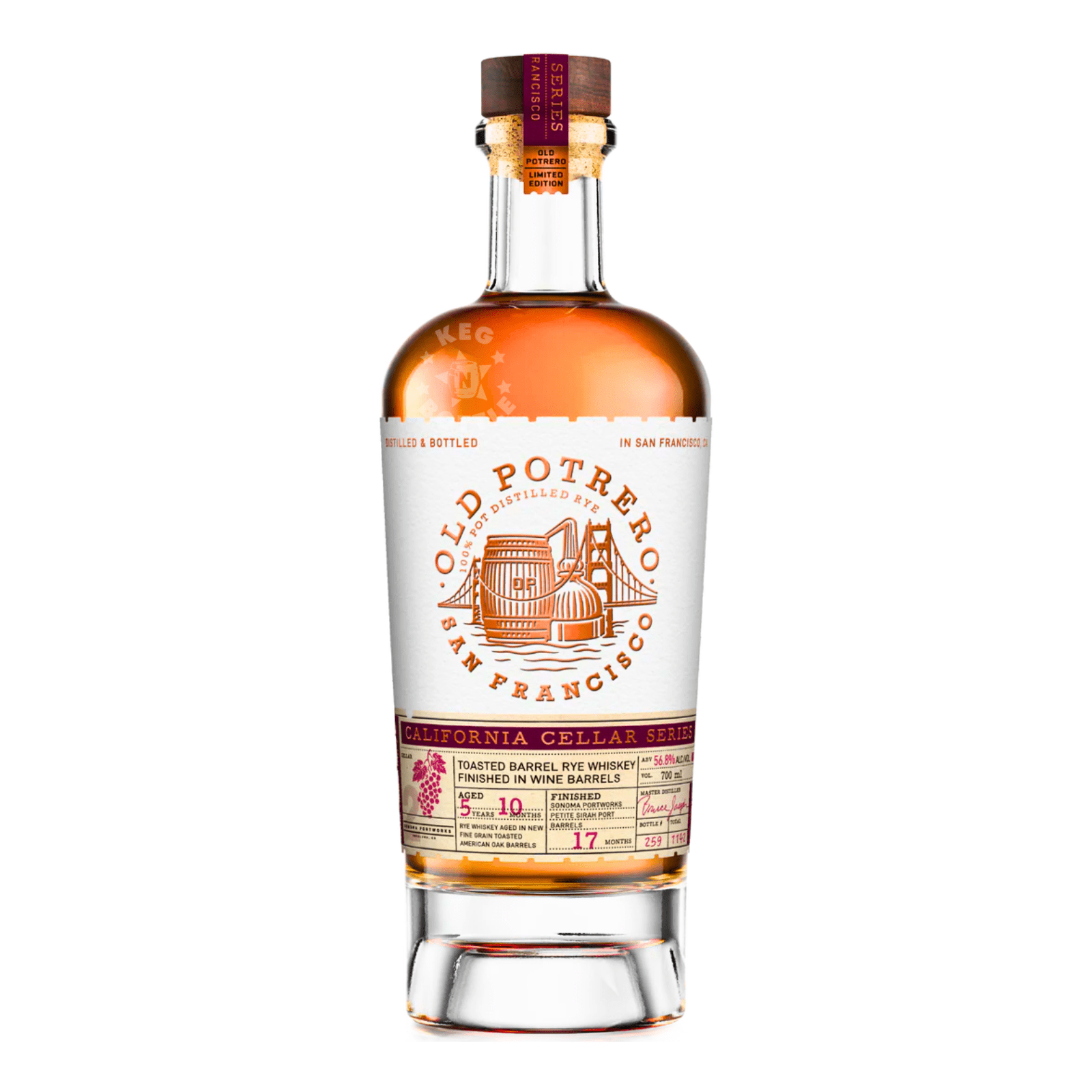 Old Potrero Straight Rye 5yr Whiskey California Cellar Series Sonoma Portworks Finish (700 ml) | Keg N Bottle