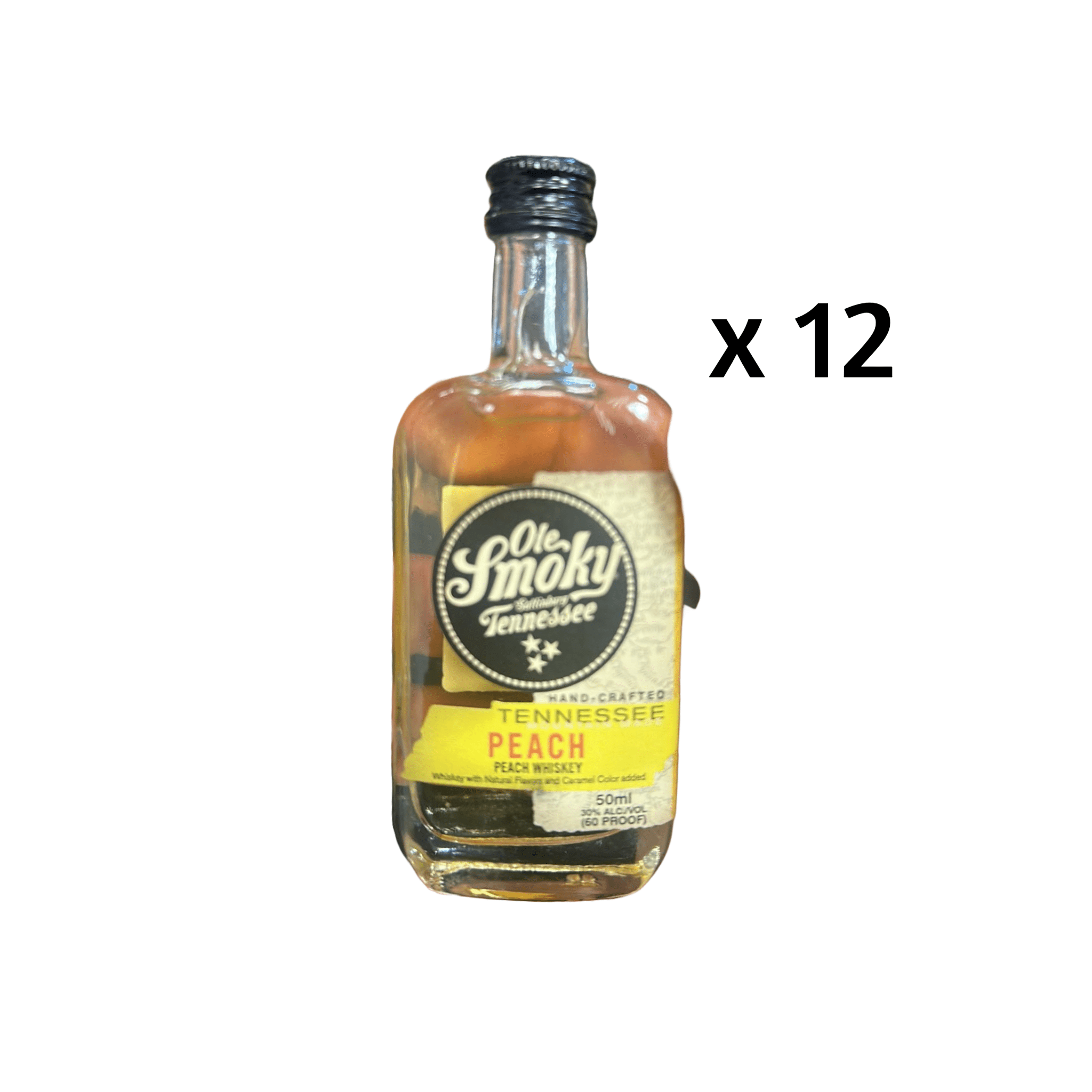 Ole Smoky Peach Whiskey Miniatures (12 x 50 ml) - Keg N Bottle
