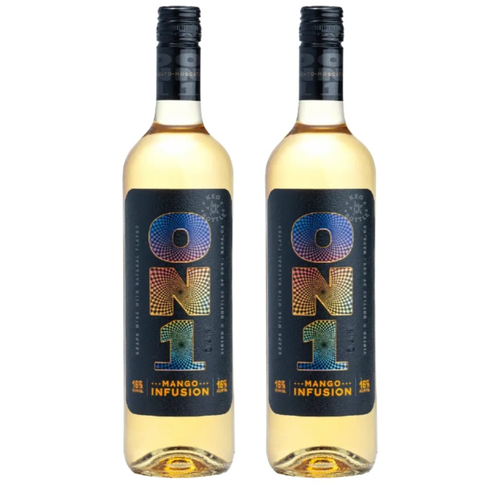 ON1 Mango Infusion Vodka 750mL bottle with black label and holographic ON1 design 16% ABV