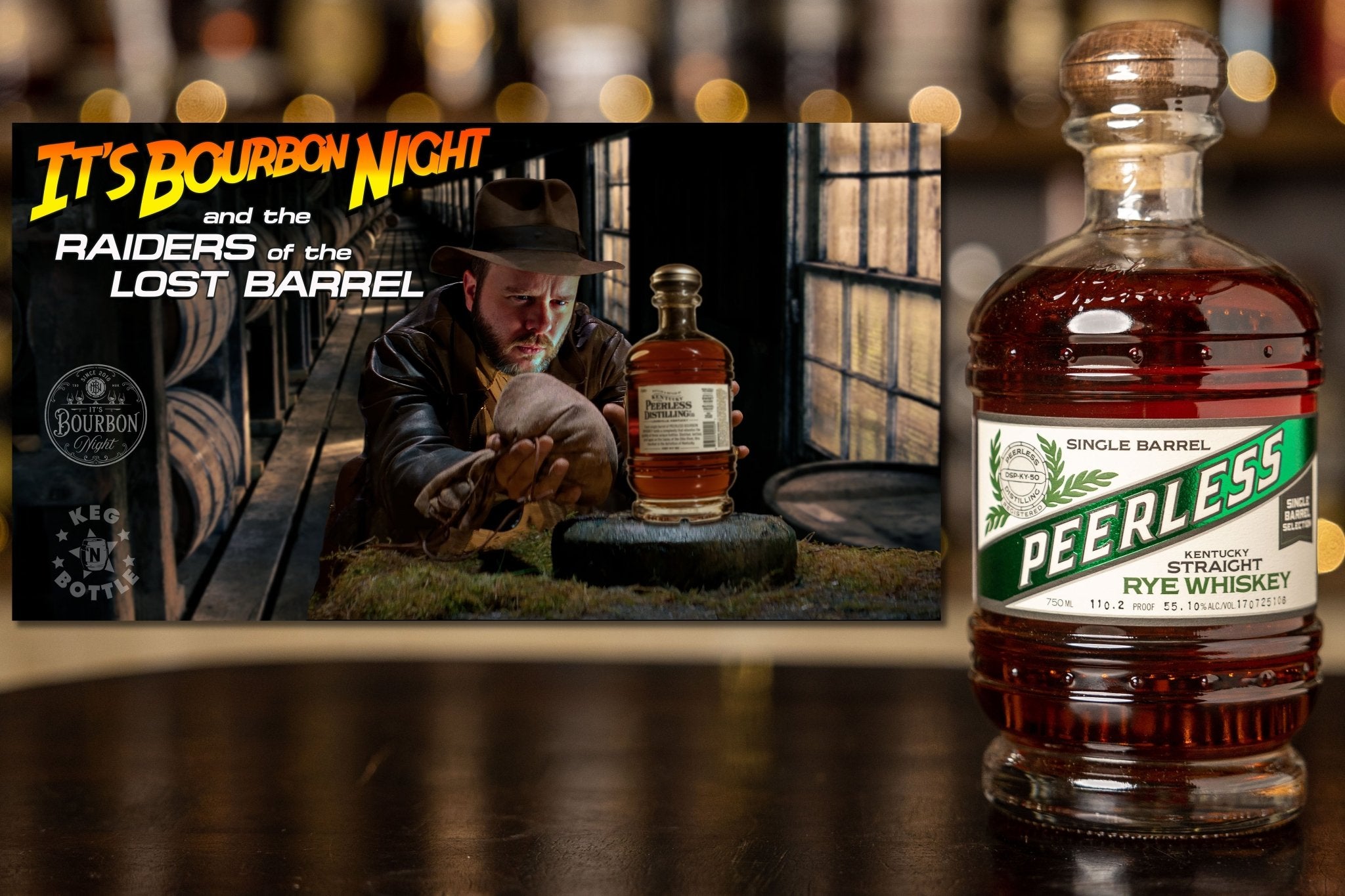 Peerless Single Barrel Rye (Raiders of the Lost Barrel) - It's Bourbon Night & Keg N Bottle Barrel Pick 750 ml | Keg N Bottle