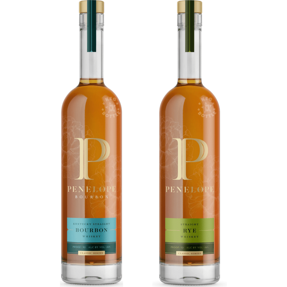 Penelope Kentucky Straight Bourbon and Straight Rye Whiskey Combo Pack with two 750mL bottles from the Penelope Classic Series.