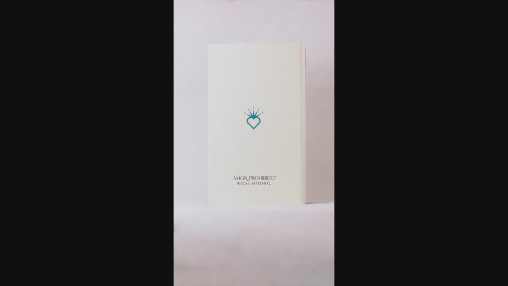 Amor Prohibido Mezcal Artesanal Joven gift set with bottle two glasses and tajin rim salt  Video