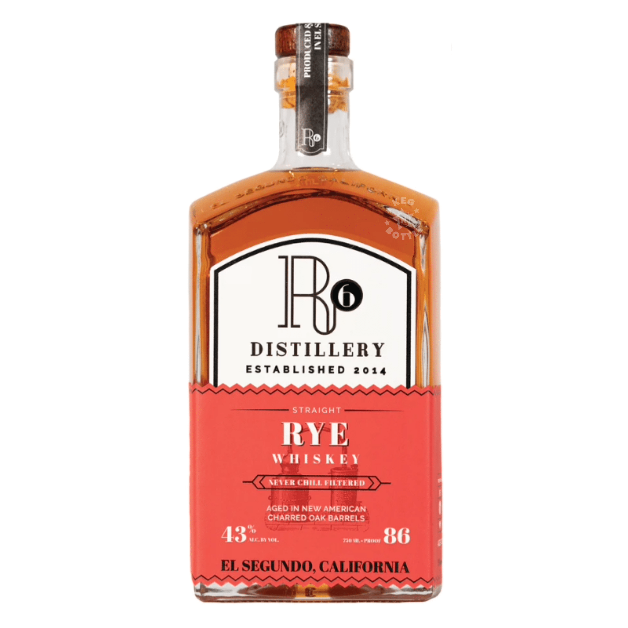 R6 Straight Rye Whiskey (750 ml) | Keg N Bottle