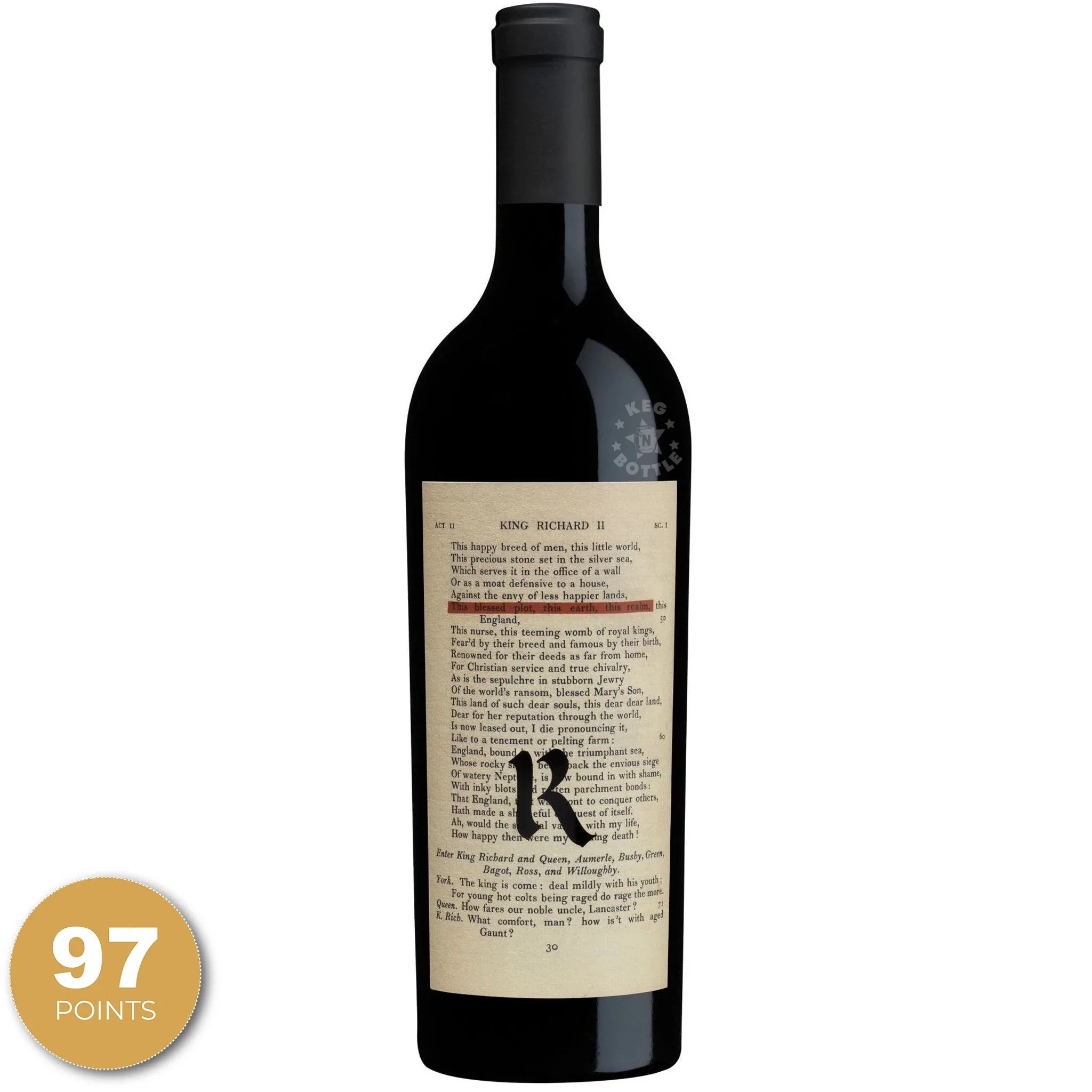 Realm Cellars The Bard King Richard II Cabernet Sauvignon (750 ml) | Keg N Bottle