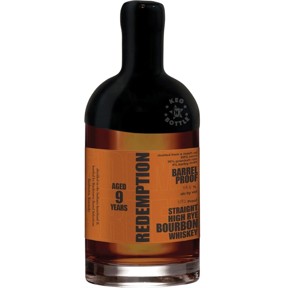 Redemption Straight High Rye Bourbon Barrel Proof bottle, 750 ml