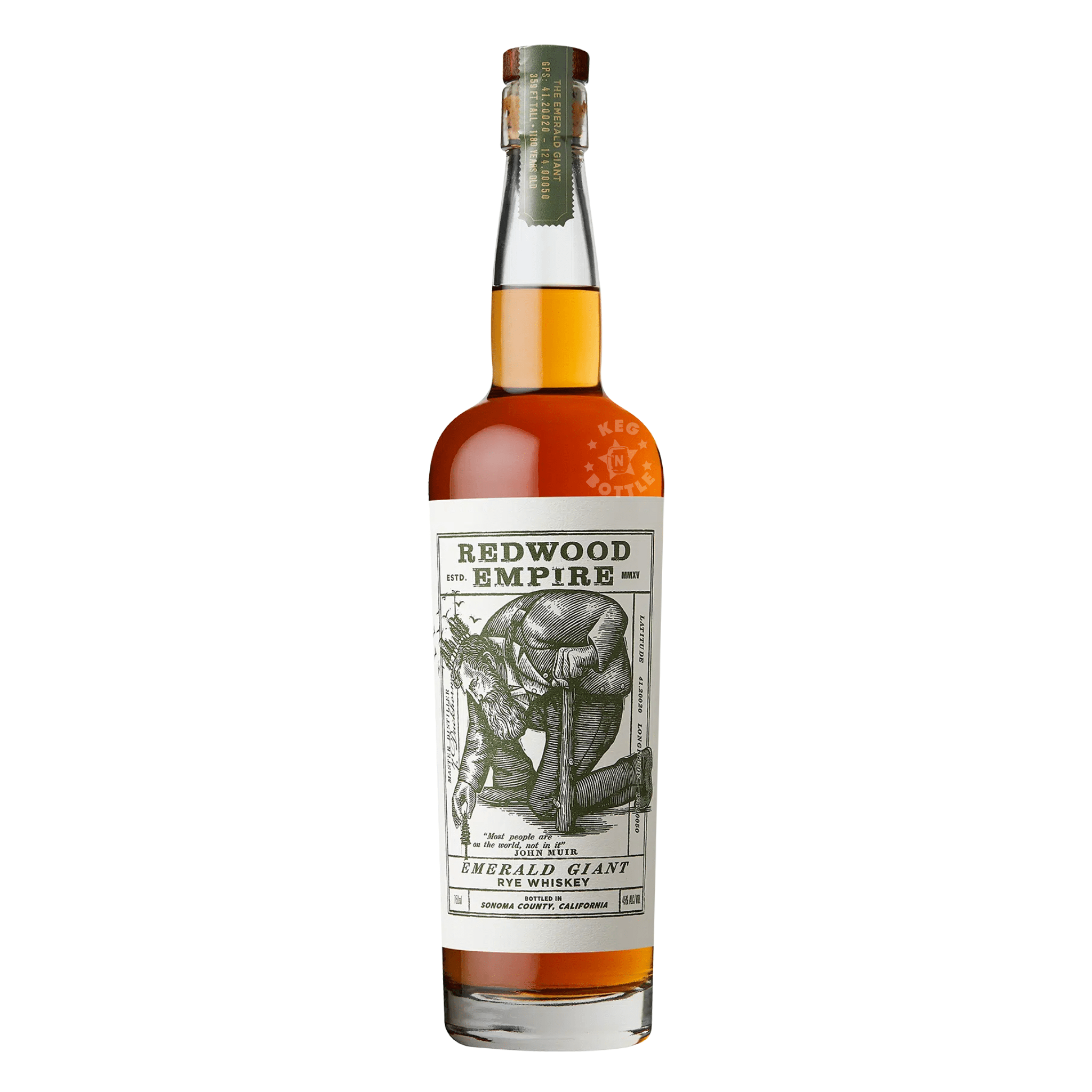 Redwood Empire Emerald Giant Rye Whiskey (750 ml) - Keg N Bottle