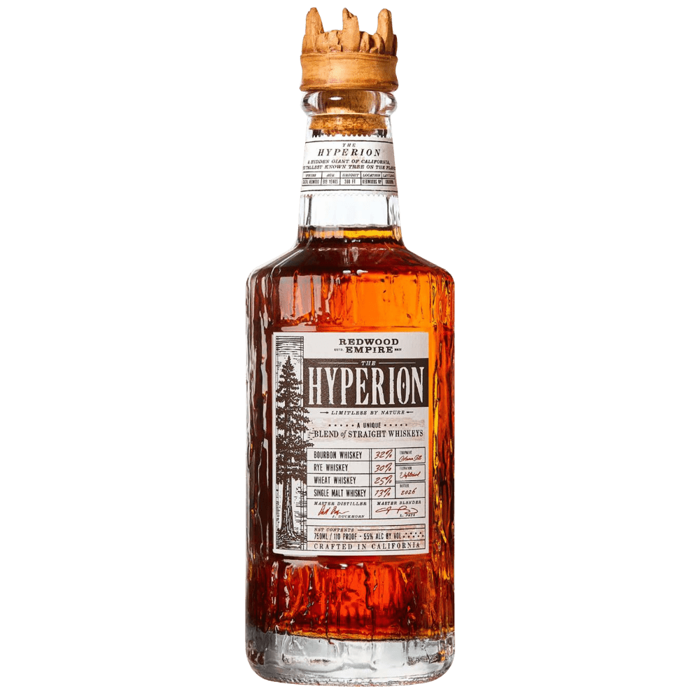 Redwood Empire The Hyperion 2026 Blend of Straight Whiskeys 750mL bottle, 110 proof and 55% ABV.