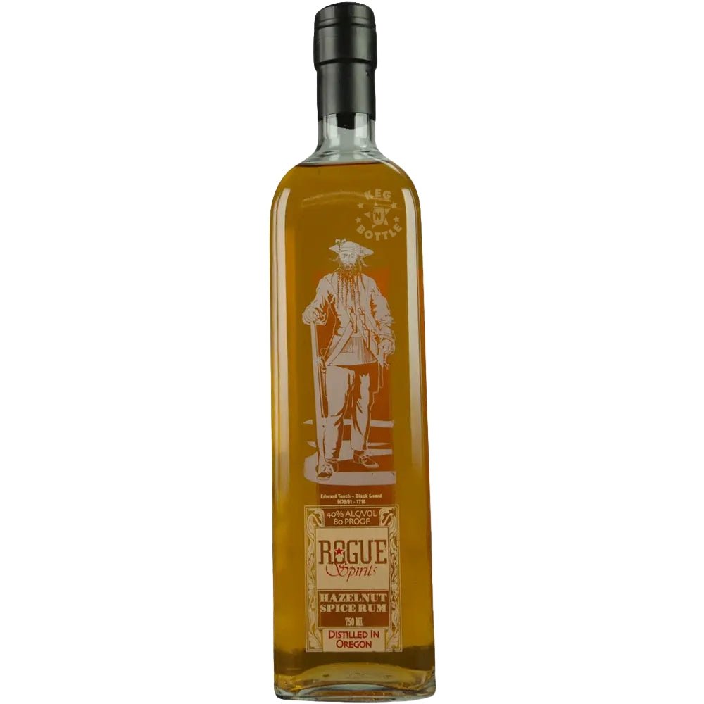 Rogue Spirits Hazelnut Spiced Rum 750ml bottle with hazelnut spiced rum label