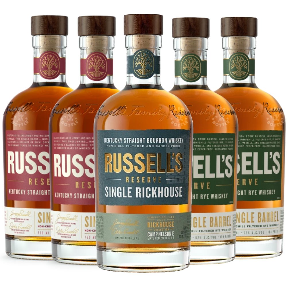Russell’s Reserve bourbon and rye whiskey combo pack bottles 750 ml