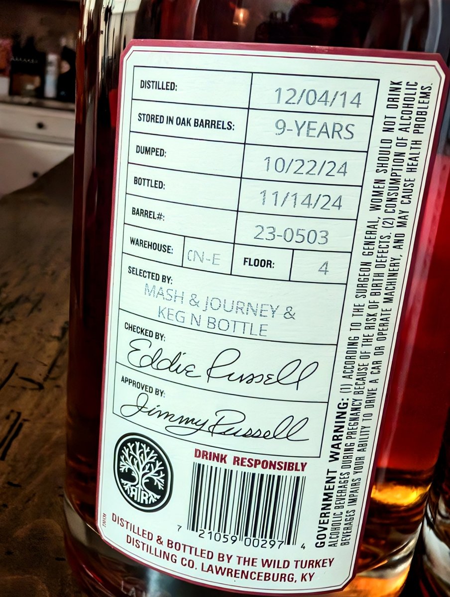 Russell's Reserve Private Barrel Selection (Barrel #23 - 0503 - E=wt2) - Mash & Journey & Keg N Bottle Private Barrel Pick 750 ml | Keg N Bottle
