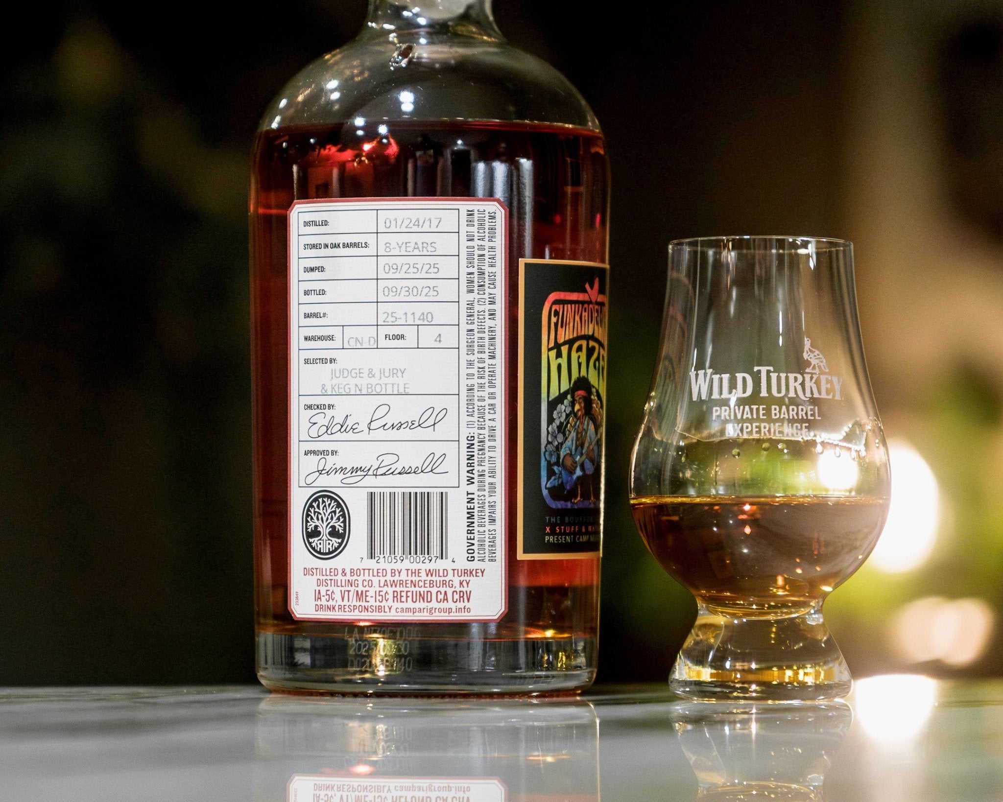Russell's Reserve Private Barrel Selection (Barrel 25 - 1140 - "Funkadelic Haze") - The Bourbon Judge x Stuff & Whiskey & Keg N Bottle Private Barrel Pick 750 ml | Keg N Bottle