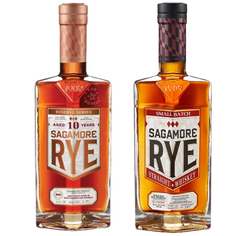 Sagamore Spirit Rye Whiskey Combo Pack featuring 10 Year Reserve and Small Batch bottles (2x750 ml)