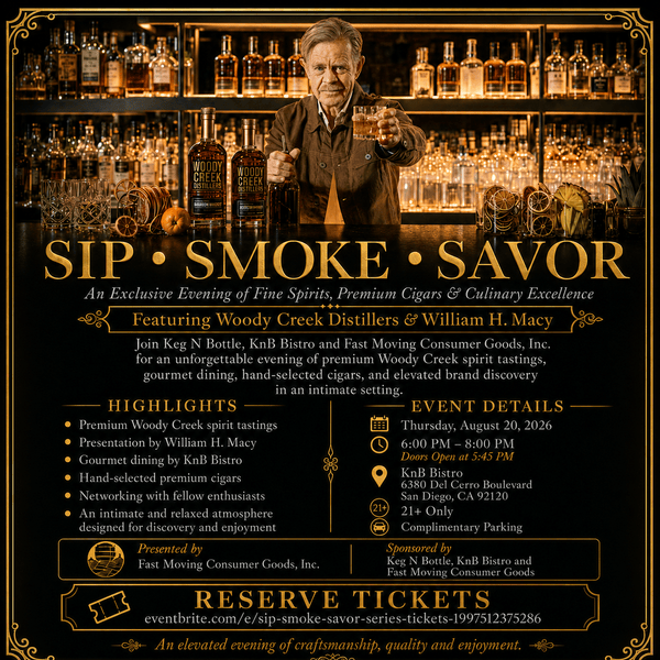 Sip • Smoke • Savor Dinner Experience with Woody Creek Distillers & William H. Macy | Aug 20, 5–8PM