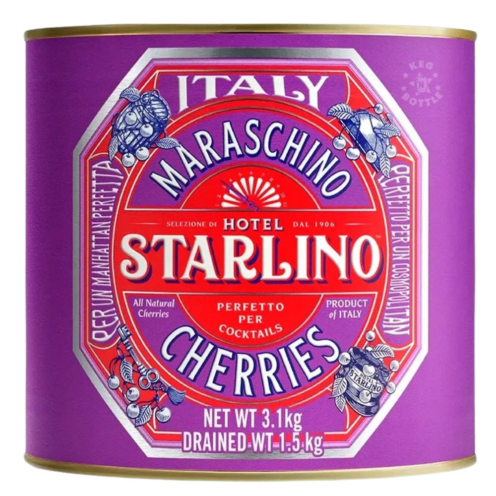 Hotel Starlino Maraschino Cherries 3.1 kg premium Italian cocktail garnish cherries in large tin