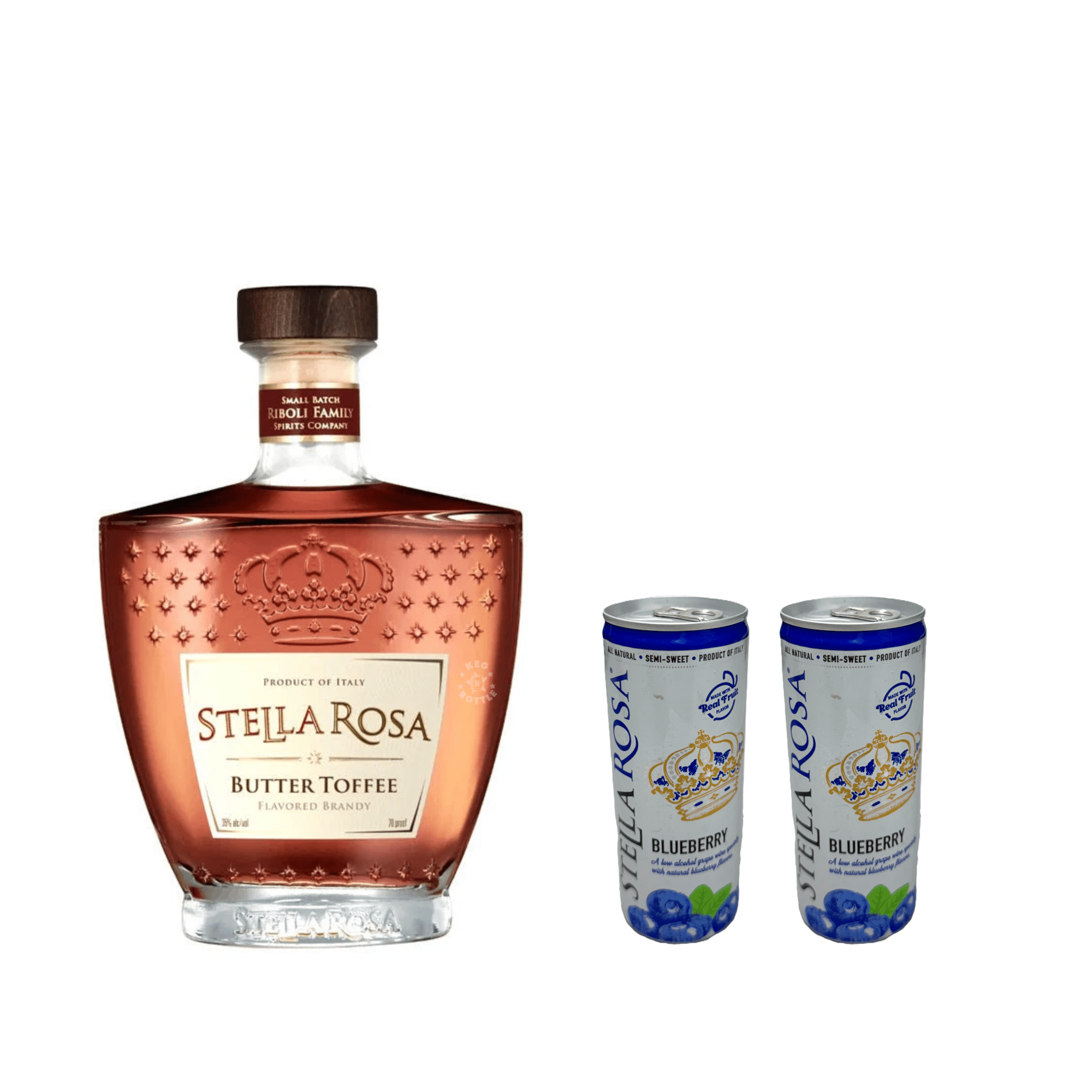 Stella Rosa Butter Toffee Brandy & 2 Blueberry Cans Combo Pack - Keg N Bottle