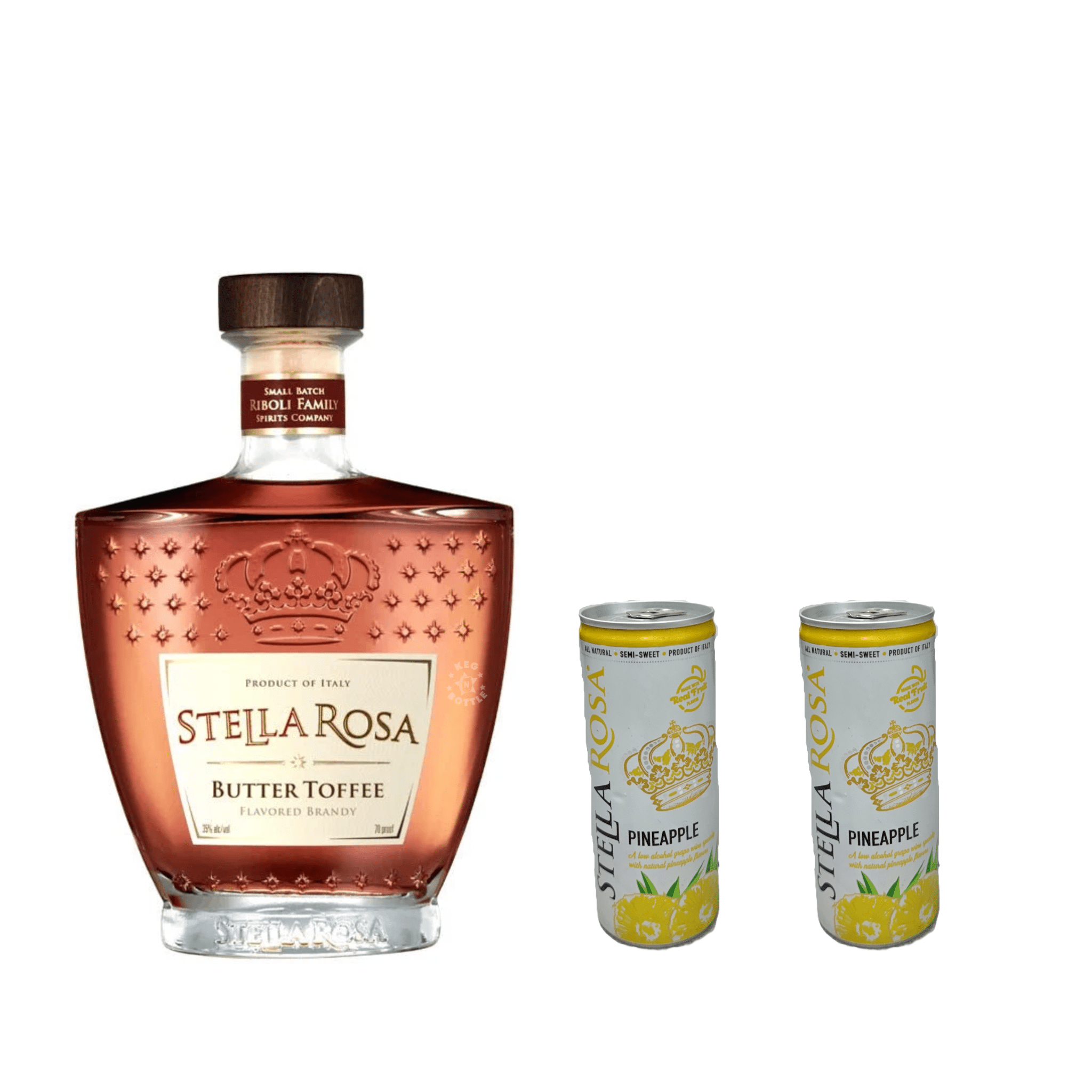 Stella Rosa Butter Toffee Brandy & 2 Pineapple Cans Combo Pack - Keg N Bottle