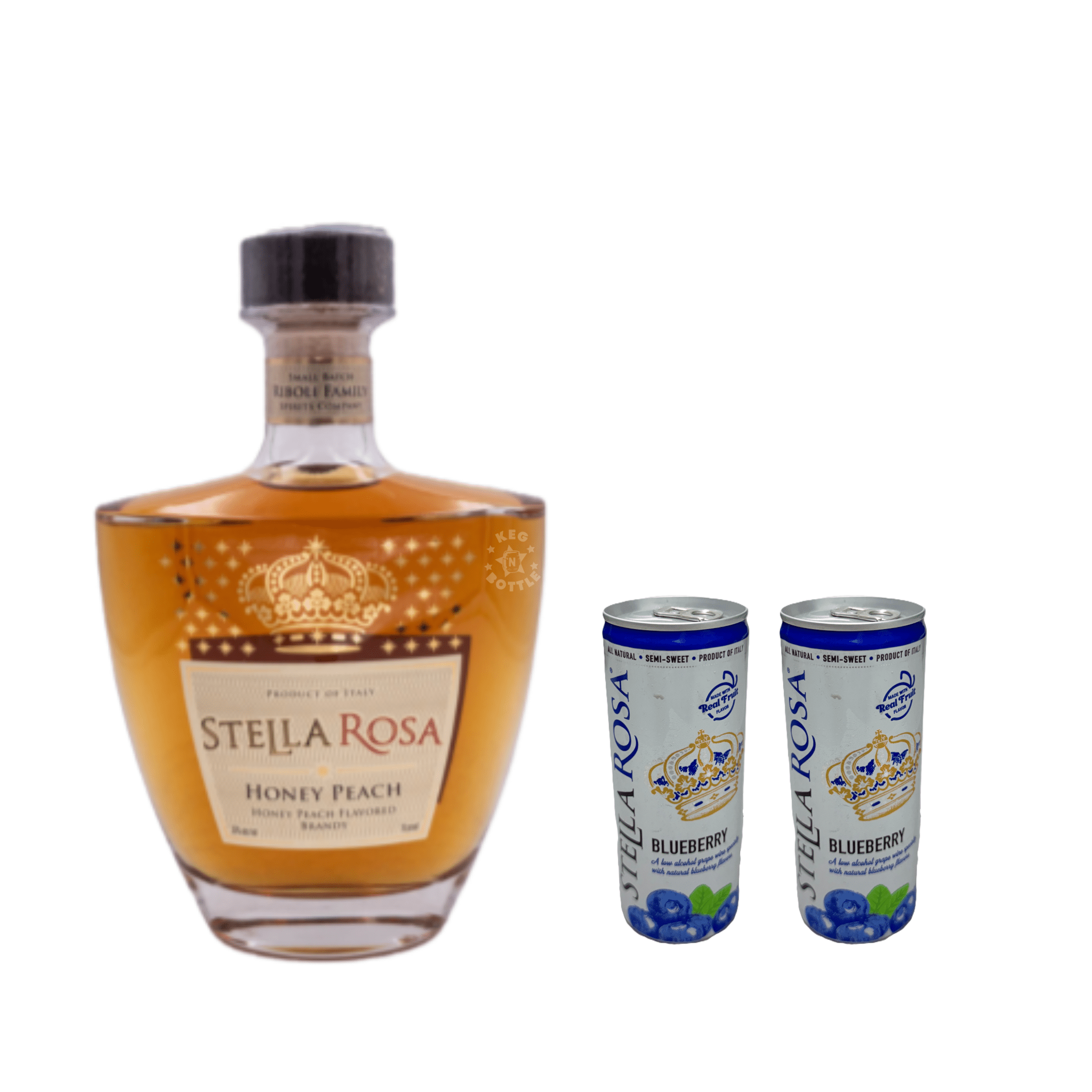 Stella Rosa Honey Peach Brandy & 2 Blueberry Cans Combo Pack - Keg N Bottle