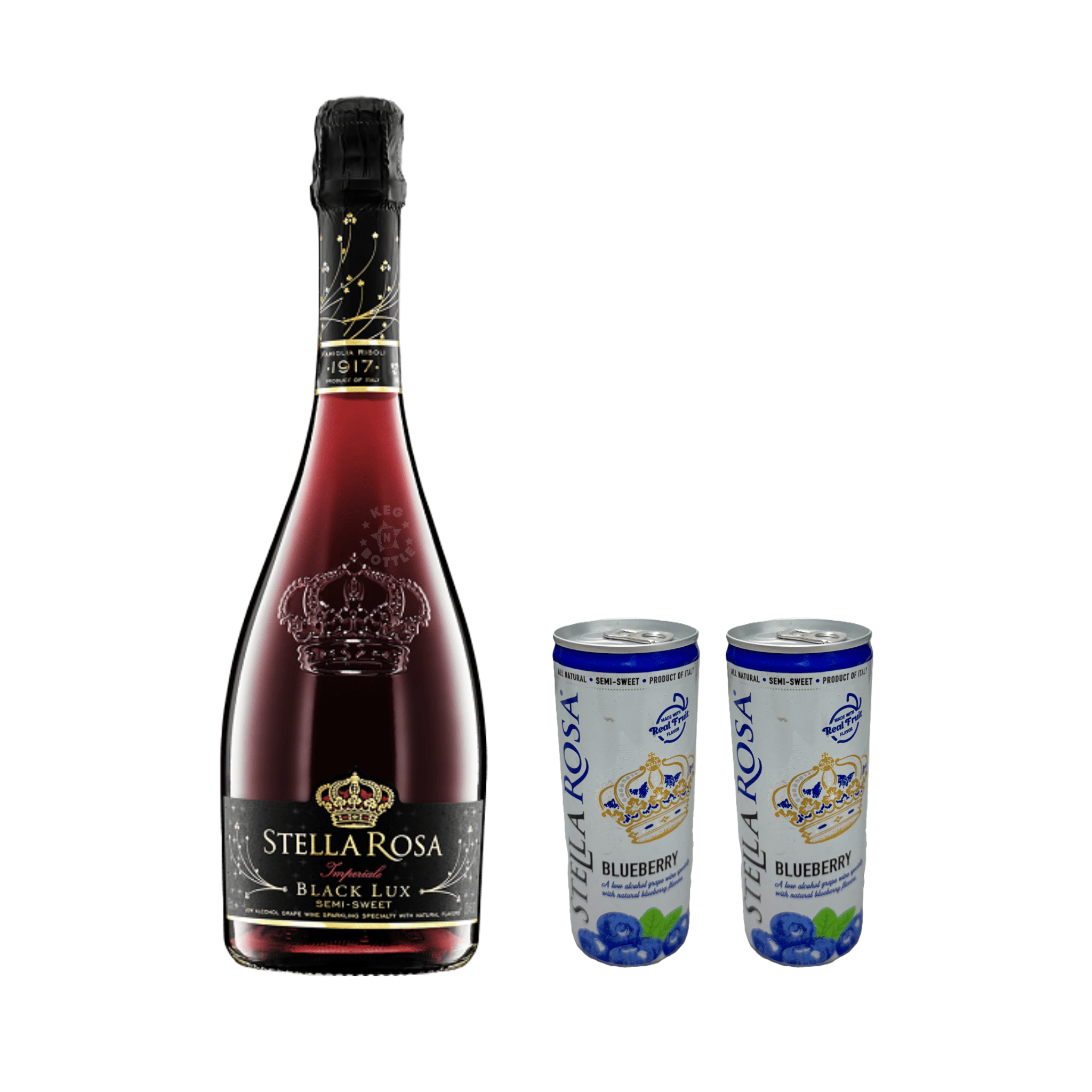 Stella Rosa Imperiale Black Lux & 2 Blueberry Cans Combo Pack - Keg N Bottle